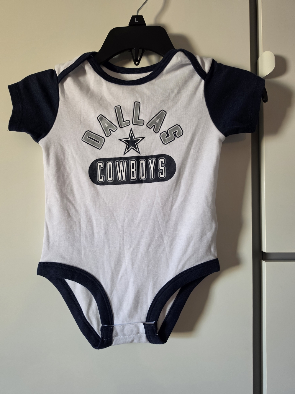 NFL Dallas Cowboys White and Navy Baby Bodysuit